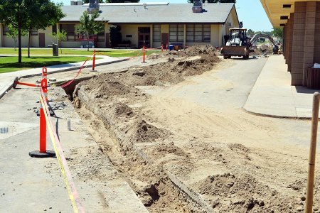 Construction continues at Lemoore High School as renovation, courtesy of a 2016 bond measure, continues.